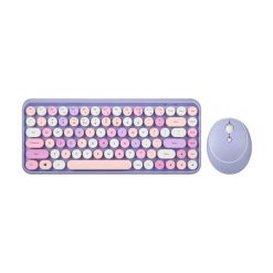 perixx periduo 713 pl draadloos compact paars toetsenbord en muis pastel paars retro toetsenbord 2