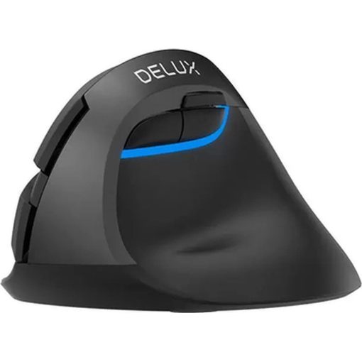 delux m618m ergonomische muis – draadloos (2.4ghz + bluetooth) – op batterijen – stille muis – iron gray anti rsi muis 2400 dpi rechtshandig verticale muis